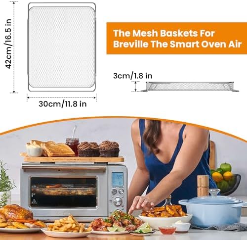 Air Fryer Basket for Breville Smart Oven Air Fryer Pro,Stainless Steel Mesh Baskets Air Fryer Accessories (1PCS Air Fryer Pro)