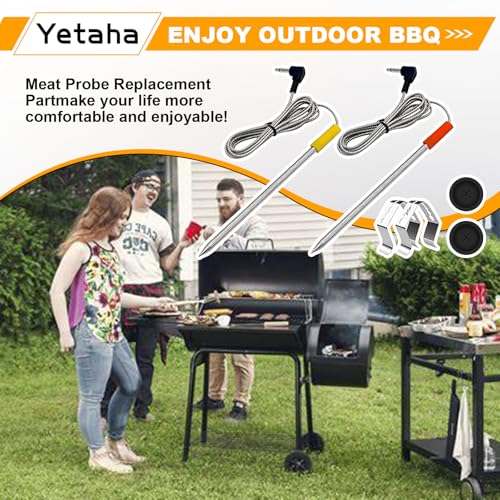 Yetaha Grill Thermometer, Meat Probe Replacement Parts, Fits Oklahoma Joe's, Z Grills, Cuisinart Wood Pellet Grill and Smoker