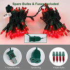 3 Sets Christmas Lights, 150 Count 33 FT Each Mini String Lights, Green Wire Fairy Lights, 120V UL Certified Connectable Xmas Tree Lights for Holiday Winter Patio Party Outdoor Decoration, Red