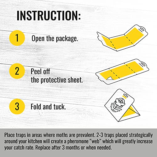 Pantry Moth Trap 2-Pack - Pantry Moth Glue Traps for House Pantry, Pantry Moth Traps for Food and Cupboard Moths, Pantry Moth Traps with Pheromones Prime Pest Trap Indian Meal Moth Traps for Kitchen