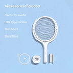 2-Pack Anne Diary Electric Bug Zapper Racket Mosquito Fly Gnat Wasp Killer USB Type-C Rechargeable Swatter Indoor Rotating Head