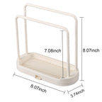 Kitchen Sponge Holder Dishcloth Hanger, Kitchen Sink Rack Tray Organizer Stand for Sponge, Dish Cloth, Rag, Brush, Scrubber Storage and Organization(Beige)