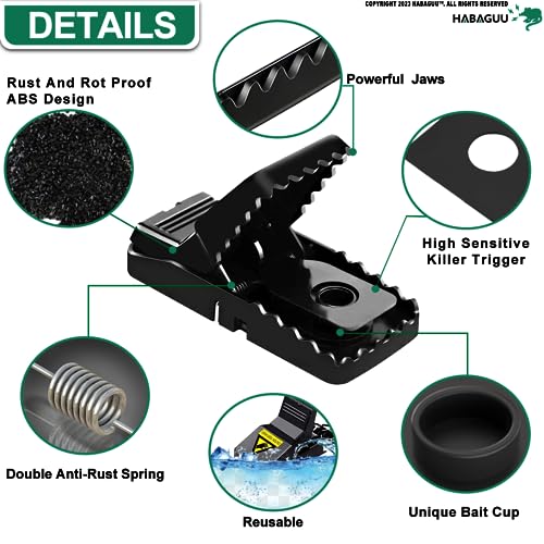 Large Rat Traps, Excellent Traps for Gophers, Mouse Traps Indoor Outdoor, Snap Traps That Work, Quick Effective Sanitary Safe, Snap Trap for Trapping Against Mouse, Chipmunk