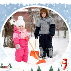 Gisafai 4 Pcs Winter Kids Snow Shovel Plastic Shovel Portable Shovel with D Grip Wooden Handle for Truck Camping Driveway Garage Snow Removal Accessory, 35 x 12 Inch