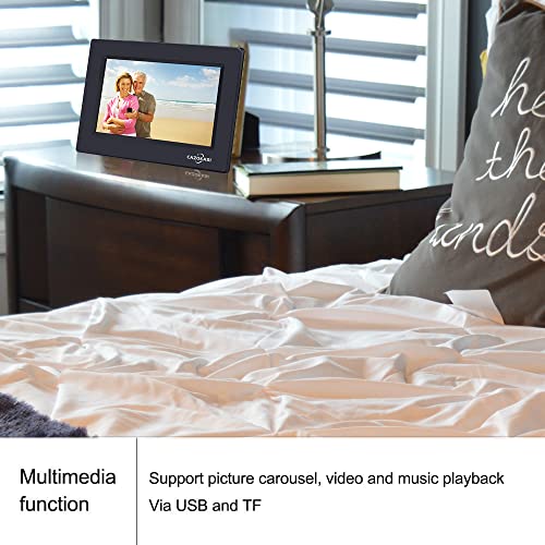 3 Colors Extra Large Impaired Vision Digital Clock with Day and Date for Elderly Calendar Day Clock Auto Dimmable Clock with Non-Abbreviated Year & Month Alarm Clock (7 inch Black)