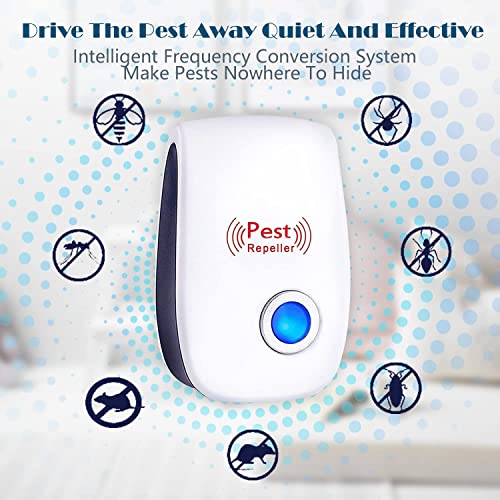 Ultrasonic Pest Repeller - 6 Pack, Pest Repeller Plug in,Rodent Repellent, Indoor Mouse Repellent, Electronic Ant Repellent, Insect Repellent for Mosquitoes, Ants, Mice, Squirrel, Fly, Cockroaches