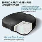 Wheelchair Seat Cushion - High Density Memory Foam and Inner Springs Comfort Support Without Flatten - Mobility Scooter Accessories - Large Chair Pad Pain Relief for Adults & Seniors
