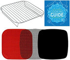 Air Fryer Rack Accessories Compatible with Chefman, Cosori, Gourmia, Instant Pot, Gowise, Paula Deen, Kalorik, Power XL, Ultrean, Nuwave® + More | 8.7 inch Air Fryer Accessory Set with Rack & Mats