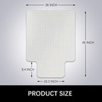 Kuyal Office Chair Mat for Carpets,Transparent Thick and Sturdy Floor Mats for Low and No Pile Carpeted Floors, with Studs (36" X 48" with Lip)