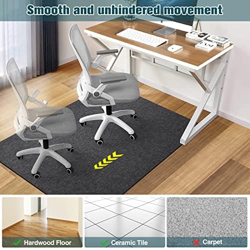 2 Pack Desk Chair Mat for Hardwood Floor & Tile 55"x35" Office Chair Mat for Rolling Chairs Large Anti-Slip-Recyclable Material Computer Chair Rug for Office/Home