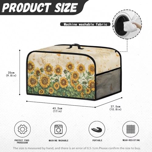 GLENLCWE Field Sunflower Crock Pot Cover Dust Cover Butterfly Slow Cooker Covers Oval Foldable Portable Dust Covers for 6qt Instant Pot and 6qt Slow Cooker Kitchen Accessories