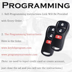 Keyless Entry Remote Control Key Fob Replacement Fits for Nissan Xterra Titan Armada Frontier 2002-2019 Quest Sentra Murano Pathfinder Versa Infiniti FX35 FX45 QX4 KBRASTU15 CWTWB1U733