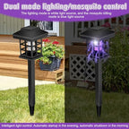 Qualirey Solar Bug Zapper Outdoor 2 in 1 Solar Mosquito Fly Killer Waterproof LED Insect Zapper and Lighting Mosquito Repellent Lamp for Outdoor Garden Patio Yard Lawn (White and Purple Light)
