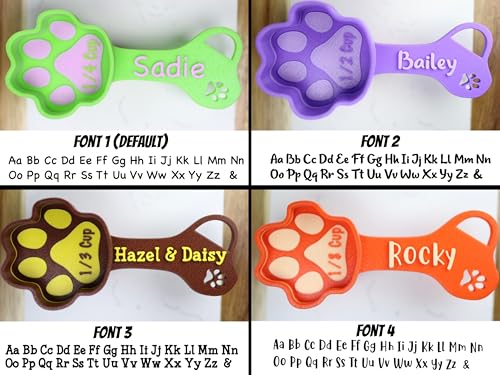 Personalized Dog Food Scoop Custom Scooper Pet Kibble Scoop Food Dispenser Dog Measuring Cup Custom Pet Accessories Gift Idea For Dog Lover (2.7oz - 1/3 Cup)
