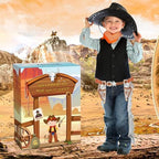 Cowboy Toys Set, 6Pieces Brown Adjustable Cowboy Gun Belt and Holster for Kids, Vintage Dress-up Accessories Costume for Halloween
