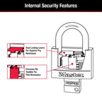 Master Lock Covered Padlocks with Key, Outdoor Locks, 2 Pack, 141T