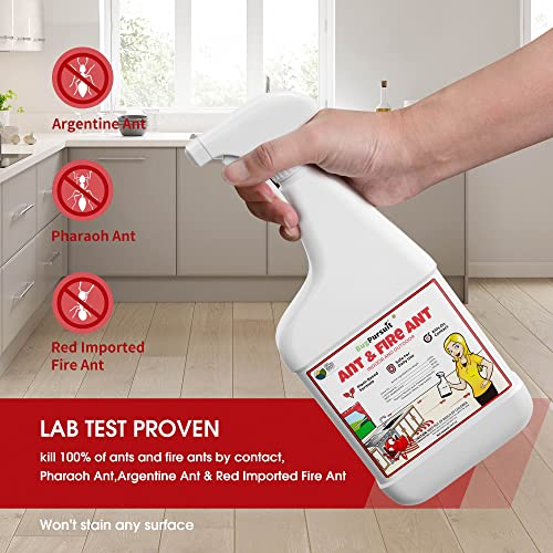 BugPursuit 24oz Ant Killer use for Indoor and Outdoor, Effective, Non-Staining, Ants,Fire Ants, and Other Insect Killer, Ant Spray Safe for Pets and Kids,Non-Toxic, 100% USDA Biobased, Made in USA