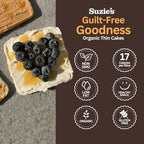 Suzie's Organic Lentil & Brown Rice Cake Thins|6 Pack|USDA Organic, NON-GMO, Fat-Free, Sugar-Free, Gluten-Free|Low-Calorie Snack-16 Calories Per Slice|Bread & Cracker Replacement