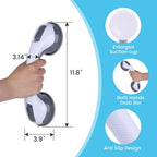 Grab Bars for Bathtubs and Showers, Shower Grab Bars for Seniors, Shower Handles for Elderly Suction, Safety Bars for Showers and Walls (12 Inches - 2PK)…