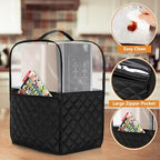 LUXJA Transparent Top Dust Cover Compatible with Ninja CREAMi NC501, NC301, NC299AMZ, Ice Cream Maker Dust Cover Fits Ninja Ice Cream Maker Machine with Accessories Pockets, Black