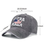 High End Ultra MAGA Hat American Flag Baseball Cap 2024 Trump Trucker Hat for Women Men Distressed Grey, X-Small-3X-Large