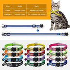 12 Pack Reflective-Breakaway Cat Collars with Bells,Safety Buckle Kitten Collar,with Name Tag,Adjustable,Ideal for Girl Cats Male Cats,Pet Supplies,Stuff,Accessories(12 Colors & 2 ID Tags).