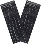 2 Pack Universal Korean Keyboard Stickers, Black Background with White Lettering for Computer Laptop Notebook Desktop, Replacement Computer Keyboard Stickers (Korean)
