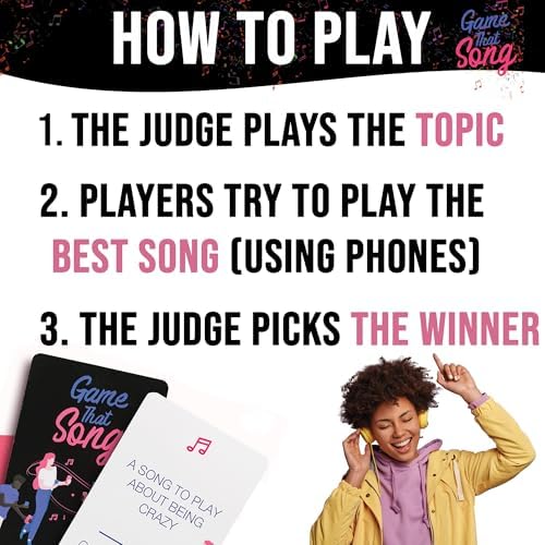 Game That Song - Fun Music Card Game for Adults and Teens - Compete to Play The Best Song- Makes A Great Gift for Music Lovers, Game Night, Galentines Gift, Karaoke or Singing