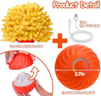 Interactive Dog Toys Ball, Self Rolling Dog Ball with Cover Anti-Chewer for Small/Medium/Large Puppy Pet Toys, Active Rolling Ball for Dogs Enrichment, Motion Activated Toys That Move its Own Orange