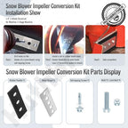Snow Blower Impeller Modification Kit - 1/4" 3-Blade Universal, for Modifies 2-Stage Machine (3)