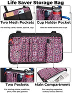 JOYTUTUS Walker Side Bag, Wheelchair Armrest Storage Pouch with Cup Holder, Wheelchair Accessories for Seniors, Walker Bag Cup Holder for Walker, Rollator, Electric Scooter or Wheelchair Red