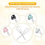 ANTOBLE Hand Mixer Beaters Compatible with Cuisinart HM-90s HM-70 HM-50 CHM-3, 9 7 5 3 Mixer Attachments Replacement Parts CHM Series Stainless Steel Whisk Hand Turbo Mixer Beater for Cuisinart, #
