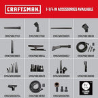 CRAFTSMAN CMXZVBE38688 1-1/4 in. 3-Piece Accessory Wet Dry Vac Attachment Kit, Industrial-Grade Shop Vacuum Accessories for Inflating, Dusting and Detail Cleaning, Fits 1-1/4 in. Hose Diameter