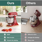Food-Grade Bamboo Mixer Slider for KitchenAid 4.5-5 Qt Tilt Head Stand Mixer, Appliance Sliding Mat for Kitchenaid Artisan, Kitchen Countertop Storage Accessories Mixer Moving Tray Attachments