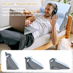 BEYOUDO 3pcs Bed Wedge Pillow Set, Adjustable Bed Wedge Pillow for Sleeping, 7 & 12 Inch Wedge Pillow Headboard for Acid Reflux and Back Pain Relief, Post Surgery, Snoring, Back Support, Light Blue