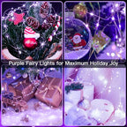 suddus Purple Christmas Lights Battery Operated, 66ft 200 LED Twinkle Lights Battery Operated, Purple Fairy Lights for Christmas Tree, Garland, Bedroom, Backyard, Porch, Yard, Party Decorations