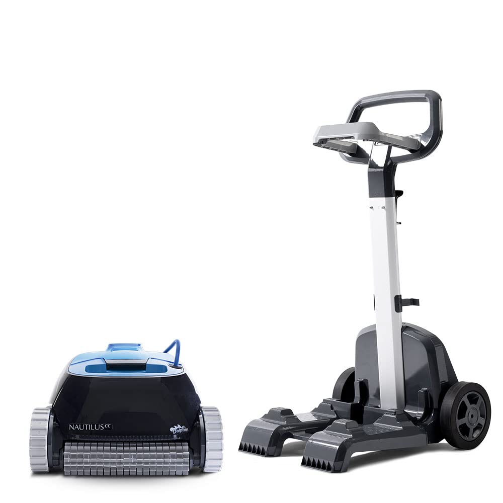 Dolphin Nautilus CC Automatic Robotic Pool Vacuum Cleaner, Always Cleaning, Never Charging, Includes Caddy for Easy Transport and Storage, Ideal for In-Ground Pools up to 33 FT in Length