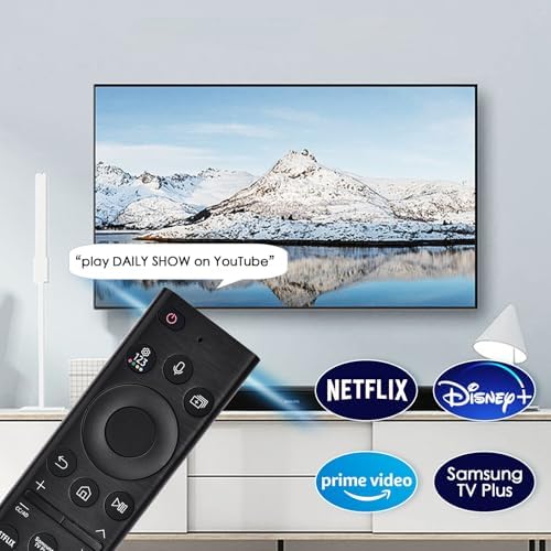 Voice Remote Replacement for Samsung Smart TV, BN59-01385A Compatible for All Samsung Smart TVs (4k 8K Ultra HD Neo QLED, LED) with Voice Function, and Smart Curved Frame, with 4 Shortcut Buttons