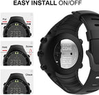 MoKo Suunto Core Watch Band, Classic Replacement Soft Wrist Band Strap with Metal Clasp for Suunto Core Smart Watch, Fits 5.51"-9.06" (140mm-230mm) Wrist, All Black