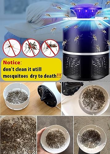 Bug Zapper, Electric Mosquito & Fly Zappers/Killer - Insect Attractant Trap Powerful Bug Zapper Light, Hangable Mosquito Lamp for Home, Indoor, Outdoor, Patio (Black)