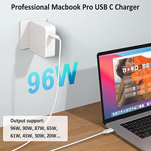 96W USB C Laptop Charger Power Adapter Replacement for Mac Book Pro 16, 15, 14, 13 inch 2023, 2022, 2021, 2020, 2019, 2018,mac Book air,IPad Pro, Fast Charging Type C Power Cord Supply