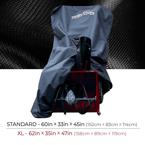 Tough Cover XL Snow Blower Cover Heavy Duty 600D Marine Grade Fabric, Universal Fit Snow Blower Cover, Covers Snow Blowers Against Water, UV, Wind, Outdoor Protection (Black)
