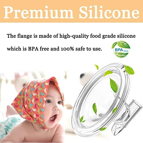 Flange 24mm Hands Free Milk Collection Cup Part Replacement, Breast Pump Accessories Silicone All-in-One Flange Inserts, Silicone Flange Milk Collector Cup BPA-Free Parts Replace(24mmx2)