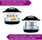 Aozita Stackable Steamer Insert Pans with Sling for Instant Pot Accessories 6/8 qt - Pot in Pot, Baking, Casseroles, Lasagna Pans, Food Steamer for Pressure Cooker, Upgrade Interchangeable Lids