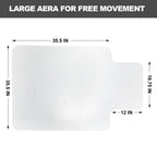 Chair Mat for Carpet- Low Pile (1/4" Thick) Carpet Protector for Office Gaming Desk Chair. Heavy Duty Desk Chair Mat for Carpeted Floors (for Carpet Floor, with Lip-47.5" x 35.5")