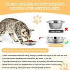 5 PCS Cat Bowls Whisker Friendly, Shallow Wide Flat Cat Food Bowls Stainless Steel,Metal Cat Dishes Whisker Fatigue Relief,Replacement Basic Cat Plates for Elevated Stand,Dishwasher Safe…