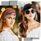 S&N Remille Wide Boho Headbands for Women Extra Large Turban Headband Hairband Hair Twisted Knot Accessories 3 Pack