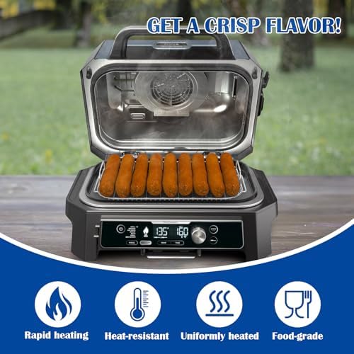 SafBbcue Griddle Plate & Smoke Rack for Ninja Woodfire Pro Connect XL Grill Ninja OG951 OG850 Grill Accessories, XSKGRIDLXL Flat Top Plate & XSKRSTRKXL Roast Rack for Ninja Woodfire OG800/900 Series