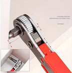 Right Angle Ratchet Screwdriver, 1pc Steel Manual Tool for Narrow Spaces - Forward/Reverse Switch, Non-Motorized, Red Handle for Electronics, Cars, Furniture Repair.