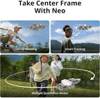 DJI Neo Drone 4K UHD Mini Quadcopter for Adults, 135g Self Flying Drone that Follows You, Palm Takeoff, AI Subject Tracking, QuickShots, (Controller-Free) Bundle with Deco Gear Accessories